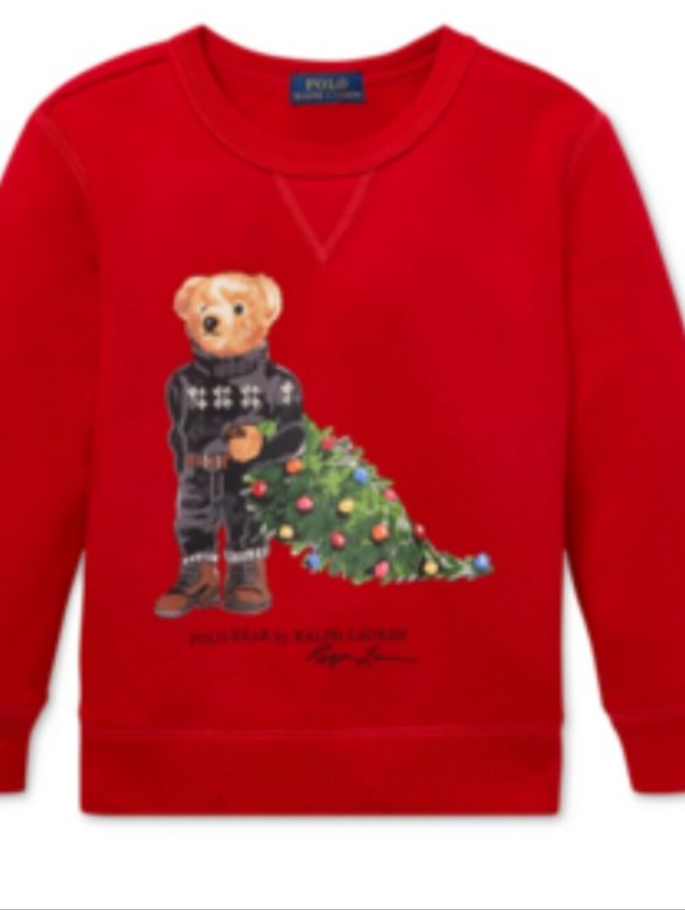 Polo Ralph Lauren Polo Bear Christmas Tree Fleece Sweatshirt Christmas Tree
